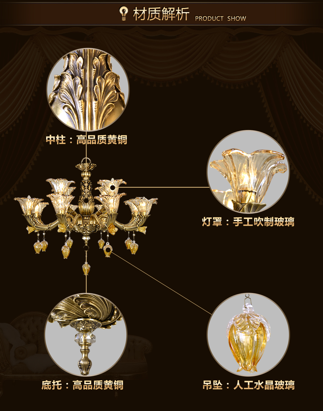 歐式全銅吊燈S504979-06-304